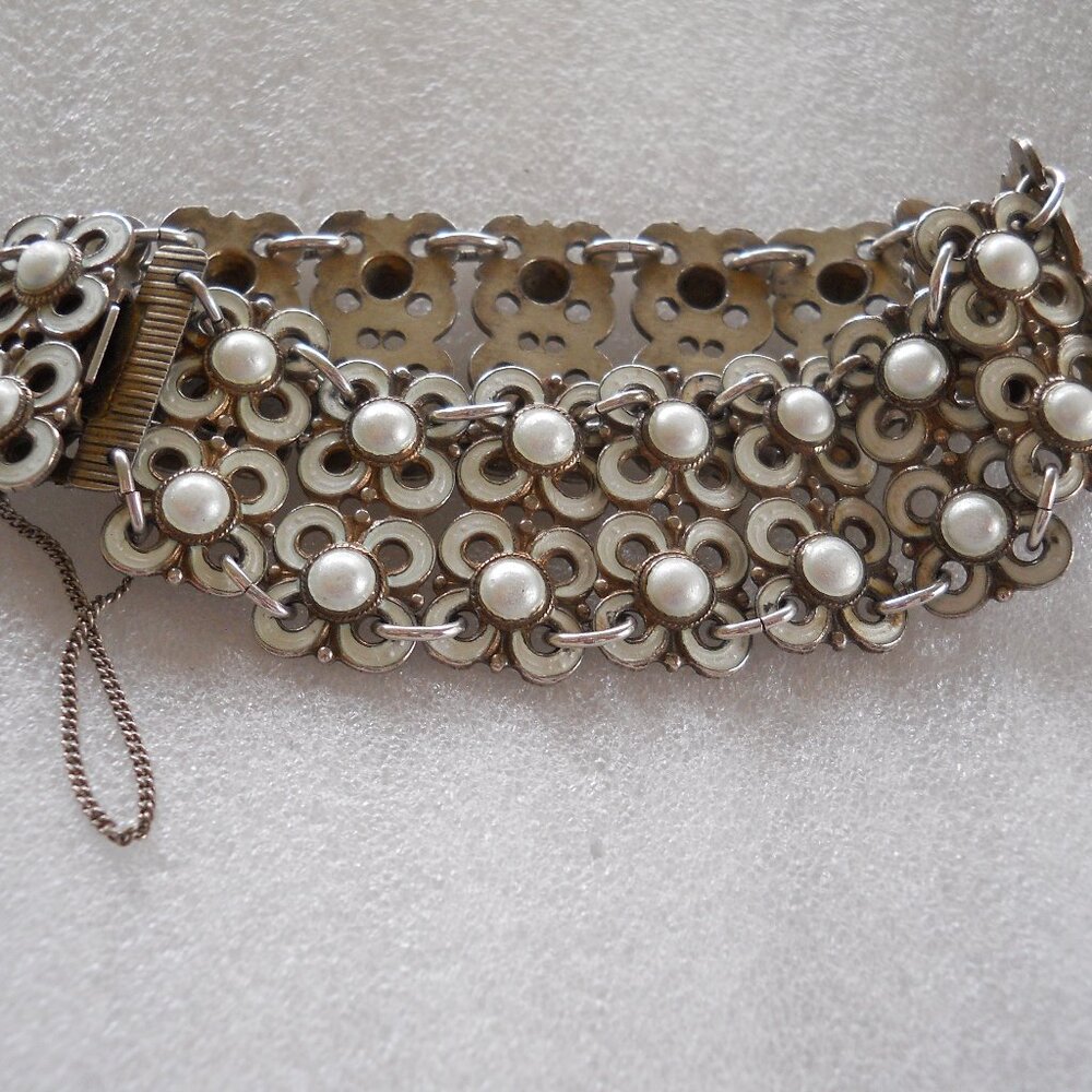 David Andersen by Willy Winnaess - Sterling and Enamel Flower Bracelet 330/630